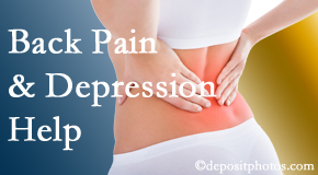 Sitka depression related to chronic back pain often resolves with our chiropractic treatment plan’s Cox® Technic Flexion Distraction and Decompression.