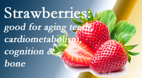 Arctic Chiropractic, Sitka shares recent studies about the benefits of strawberries for aging teeth, bone, cognition and cardiometabolism.