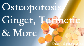 Arctic Chiropractic, Sitka presents benefits of ginger, FLL and turmeric for osteoporosis care and treatment.