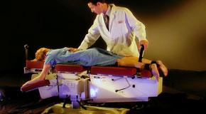 This is a picture of Cox Technic chiropratic spinal manipulation as performed at Arctic Chiropractic, Sitka.