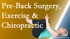 Arctic Chiropractic, Sitka offers beneficial pre-back surgery chiropractic care and exercise to physically prepare for and possibly avoid back surgery.