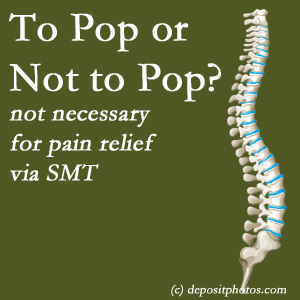 Sitka chiropractic spinal manipulation treatment may be noisy...or not! SMT is effective either way.